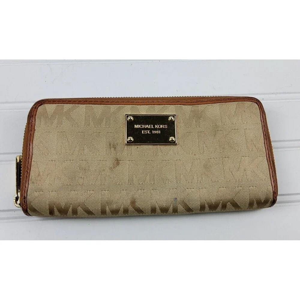 Michael Kors MK Signature Zip Around Full Size Wallet